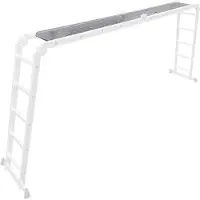 Craftfull Arbeitsplattform für Mehrzweckleiter CF-104A - Anti-Rutsch-Trittfläche - Pflegeleicht - Aluminium - 150 kg (4x5)