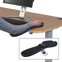 Mendler 2in1 Armauflage mit Mauspad HWC-N76, Tisch-/Armlehnen-Mousepad Gelenkstütze Handgelenkkissen ergonomisch 90° verstellbar