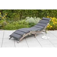 Merxx Gartenliege Waikiki, klappbar, inkl. Wendekissen - Stahl/Kunststoffgeflecht