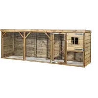 FATMOOSE Freigehege BunnyBase Bliss aus Holz für Kleintiere - 363x95x124 cm