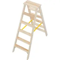 Krause Stehleiter beidseitig Stabilo natur 2x 6 Stufen, H: 140,0 cm