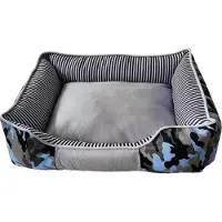 Nobby Komfortkissen Elio eckig blau camouflage, Maße: 70 x 60 x 20 cm