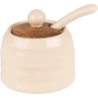 Clayre & Eef Vorratsglas Ø 8x6 cm Beige Braun Keramik