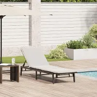 vidaXL Möbel Sonnenliege mit Auflage Braun Poly Rattan - Gartenliegen &48027