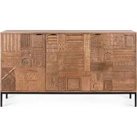 Natur24 Sideboard Kindia 145 x 42 x 80 cm Mangoholz Stahl Natur