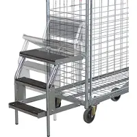 Variofit Trittleiter mit 3 Stufen für Kommissionierwagen zsw-200.000