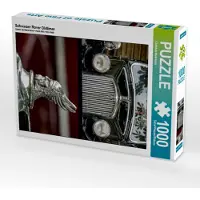 CALVENDO Puzzle Schwarzer Rover Oldtimer | 1000 Teile Lege-Größe 64x48cm Foto-Puzzle für glückliche Stunden
