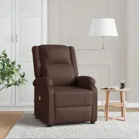 vidaXL Massagesessel Braun Kunstleder - Massagesessel CC21096
