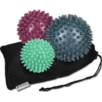 Navaris Igelball 3er Set für Fußmassage - 3x Massageball Igelball für Fussmassage Rücken Hand - 3 Igelbälle Massagebälle - Gymnastikball mit Noppen -
