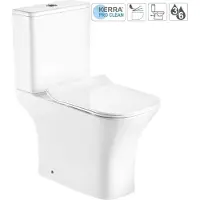 Novoterm Kerra Kamet Stand-WC-Kombination Spülrandloses weiß glänzend mit Softclose WC Sitz