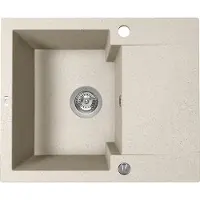 Laveo Kuchinox CHICHI Granitspüle 1 Becken mit kurzer Abtropffläche beige 480x580x194 mm
