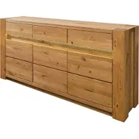 MASSIVMOEBEL24.DE MASSIVMOEBEL24 Sideboard Wildeiche 173x40x85 braun geölt KENT #308