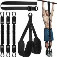 INF Klimmzugband / Trainingsband Klimmzüge - Klimmzughilfe für Krafttraining Fitness Schwarz 150 lbs