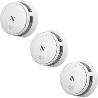 SAVS S10 Rauchmelder 3 Stück - 10 Jahre Batterie - Kompaktes Design - Entspricht der europäischen Norm - Infrarotsensor - Brandalarm