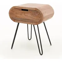 KAWOLA Nachttisch BAEL Beistelltisch Mangoholz massiv braun 1 Schublade