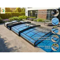 Prestige Home Living Outdoor Poolüberdachung Aqualina aus Aluminium, ca. 6,63 x 4,26 x 0,8 m