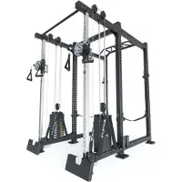 ATLETICA R8-Duality PRO Power Rack | Full Rack mit Cable Cross | 2x90 kg Double Stack, Multi-Grip Bar, Safety Straps, J-Hooks, Kabelzug