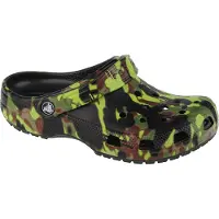 Crocs Classic Spray Camo Kids Clog 208305-001, Badelatschen, für Jungen, Grün, Größe: 29/30