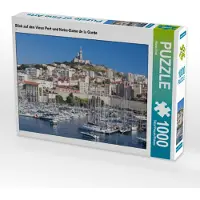 CALVENDO Puzzle Blick auf den Vieux Port und Notre-Dame de la Garde | 1000 Teile Lege-Größe 64x48cm Foto-Puzzle für glückliche Stunden