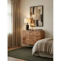 KADIMA DESIGN Sideboard 90x86,5x40 cm Akazie Massivholz / Metall Anrichte, Kommode 3 Schubladen, Hoher Kommodenschrank Holz Massiv, Standschrank Wohnzimmer