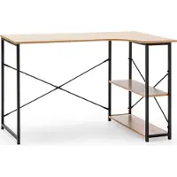 VS VENTA-STOCK Juani Schreibtisch Tisch 2 Regale schwarz, Industrie-Stil, 120 cm