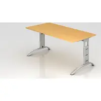 Hjh OFFICE PRO FARO 16 S - 160 x 80 Buche/Silber höhenverstellbar