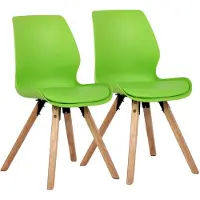 CLP Esszimmerstuhl 2er Set gepolstert Luna, moderner Polsterstuhl mit Rückenlehne grün Material Kunststoff