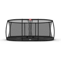 Berg Bodentrampolin Grand Elite InGround 520 + Sicherheitsnetz Deluxe Grau