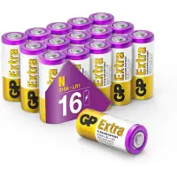 GP Extra Alkaline LR1 Batterien (Typ 910A,Lady, N, E90) Spannung 1,5 Volt (1,5V) (Pack mit 16 Stück)