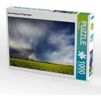 CALVENDO Puzzle Schauerabzug mit Regenbogen | 1000 Teile Lege-Größe 64x48cm Foto-Puzzle für glückliche Stunden