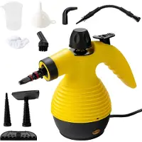 Costway Handdampfreiniger inkl. 9 Zubehörteil 3 bar/350ml/1050W/3-5min Aufheizzeit Dampfreiniger Handgerät Gelb
