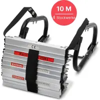 SAVS ESC-1000 Fluchtleiter 10 Meter - 4 Etagen - Feuerwehrleiter - Notleiter - Rettungsseil - Einziehbare Brandschutzleiter - Rettungsleiter