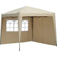 Angel Living 2.5x2.5M Pavilion Faltbar Terassen Dach Wasserabweisend ausStahl und Polyester (Beige)