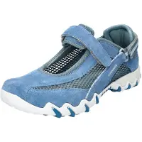 Mephisto Allrounder By Niro Damen Ballerina Leder/Textil, Blau, Wechselfußbett - Damenschuhe Bequeme Ballerina / Slipper, Blau, leder/textil (mesh)