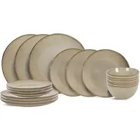 Cookinglife Geschirrset Sabi Beige 18-teilig / 6 Personen - 6 Speiseteller, 6 Frühstücksteller und 6 Schalen