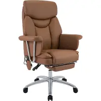 CLP Bürostuhl ergonomisch Dahra höhenverstellbar mit Massagefunktion und Fußablage braun