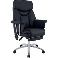 CLP Bürostuhl ergonomisch Dahra höhenverstellbar mit Massagefunktion und Fußablage schwarz