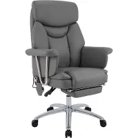CLP Bürostuhl ergonomisch Dahra höhenverstellbar mit Massagefunktion und Fußablage grau