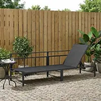 vidaXL Sonnenliege Schwarz 200x62x59,5 cm Textilene - Gartenliegen C1583