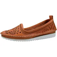 Andrea conti Damen Leder Slipper sommerlich florale Cutouts 0021712, Größe:39 EU, Farbe:Orange
