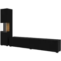 Meublorama DL-HA-AVA-24WNLM05-40*2C/52KG, 3 Tür(en), Schwarz, Mitteldichte Faserplatte (MDF), 2 Jahr(e), 300 mm, 2100 mm