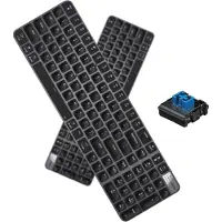 Douself MIIIW K10 Kabellose Tastatur 2,4G 102-Tasten BT Mechanische Tastatur mit Hintergrundbeleuchtung Ultra-Slim Wiederaufladbare Tastatur fuer Computer/PC/Laptop