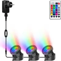 BundiGlassware Teichbeleuchtung LED Unterwasser Unterwasserbeleuchtung RGB 3 in 1