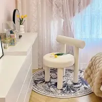 360Home Stuhl Schminkstuhl Esszimmerstuhl Rückenlehnenstuhl Hocker Beige /DBY99856/