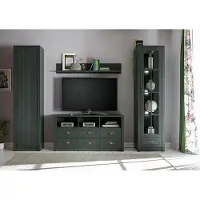 IMV Ascot Wohnwand Anbauwand Mediawand 4-teilig grün Landhaus