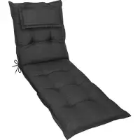 Kettler Herlag Liegenauflage AVA Sun-Guard 190x60x9cm Anthrazit Polster für Gartenliege extra dick Kopfpolster UV- & Fleckschutz