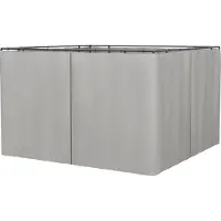 Outsunny 4 Seitenteile für 3x3 m Pavillon mit Haken Seitenwände Hellgrau