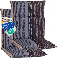 NYVI Gartenstuhl Auflagen Niedriglehner 2er Set Barcelona - UV-Beständig, Atmungsaktiv, Strapazierfähig - Niedriglehnerauflagen Sitzkissen Outdoor - Sitzauflagen für Gartenstühle 100x50cm Bangui Grau