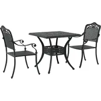 vidaXL Möbel 3-teiliges Garten Bistro Set in Schwarz aus Gusseisen - Gartenstühle 3334741