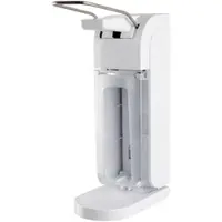 Johannes Kiehl KG Kiehl ManoDos-standard Seifen- und Desinfektionsmittelspender für 500 ml und 1 L, Kunststoff, langer Bedienhebel, incl. Tropfschale und transparenter Verschlussblende, für KIEHL-Rechteckflaschen | Pac